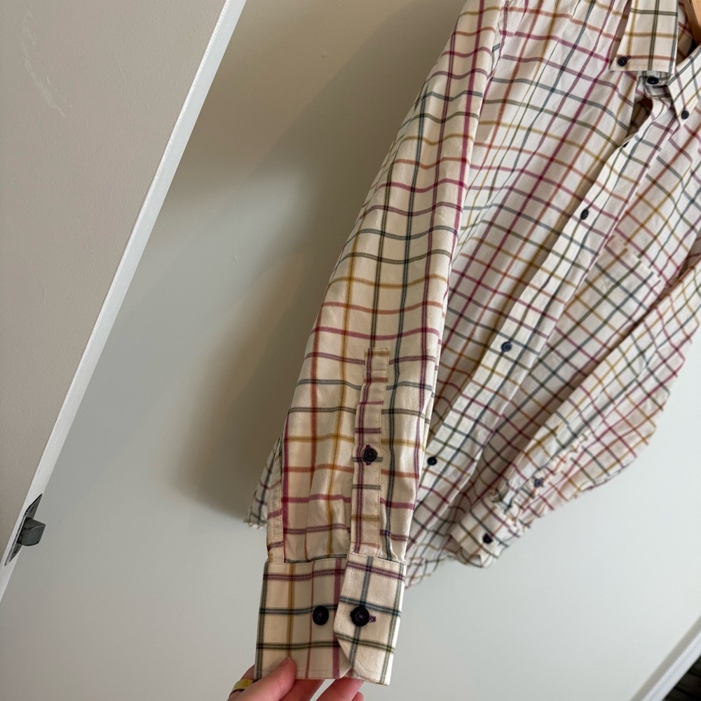 Rainbow Plaid Button Down Men's Small - Picture 3 of 9